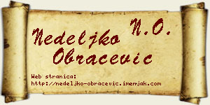 Nedeljko Obračević vizit kartica